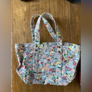 Floral Canvas Tote Bag - Multicolor
